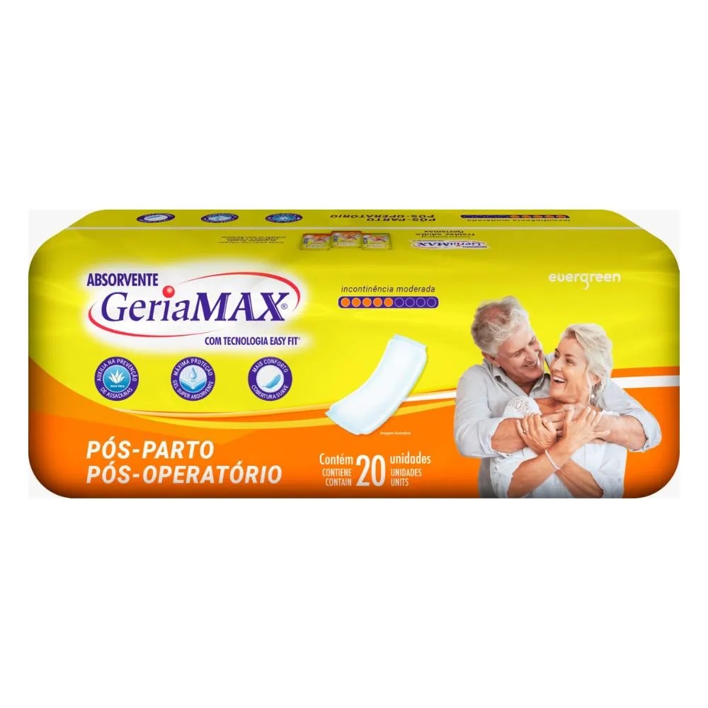 Absorvente Geriamax Com 20 Unidades — foto do produto em fundo branco