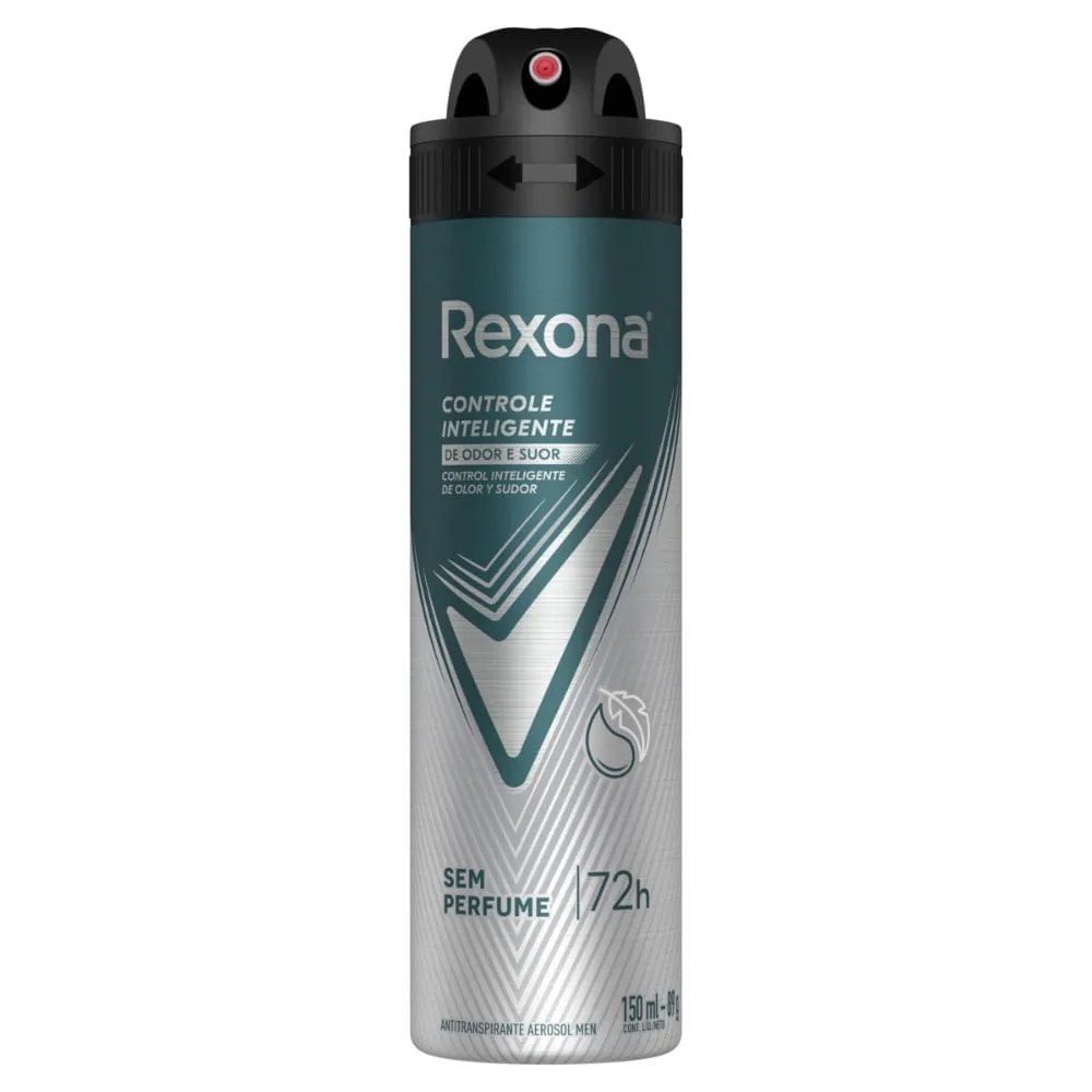 Antitranspirante Aerossol Rexona Men Sem Perfume 150ml — foto do produto em fundo branco