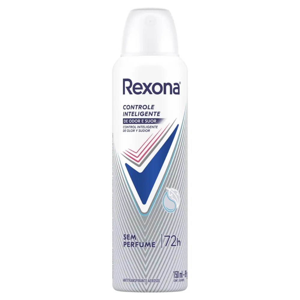Antitranspirante Aerossol Rexona Sem Perfume 150ml — foto do produto em fundo branco