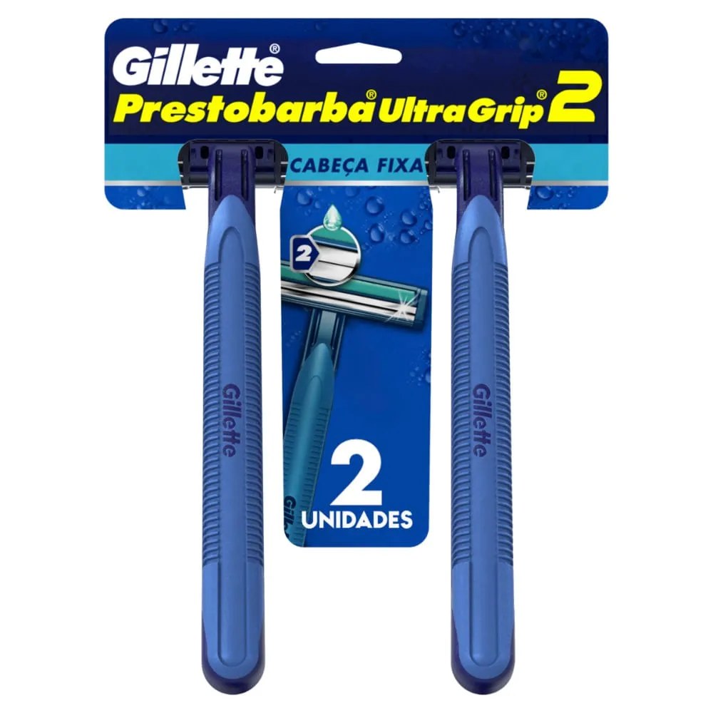 Aparelho Gillette Prestobarba Ultragrip Com 2 Unidades — foto do produto em fundo branco