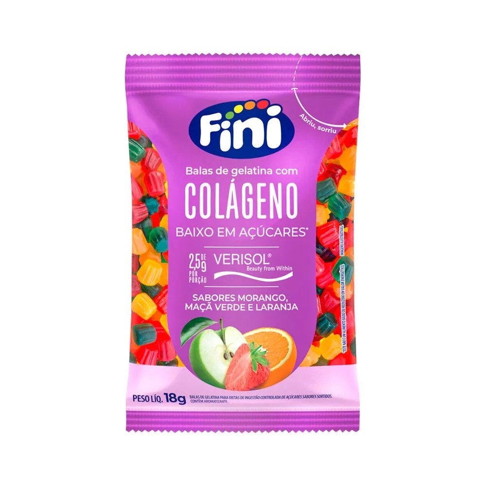 Bala Fini Colageno Verisol 18gr — foto do produto em fundo branco