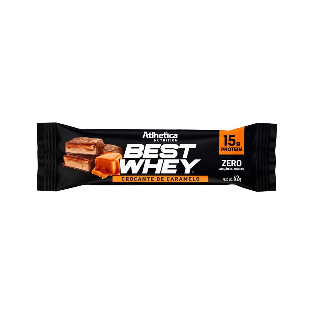 Barra De Proteina Best Whey Crocante De Caramelo 62g — foto do produto em fundo branco