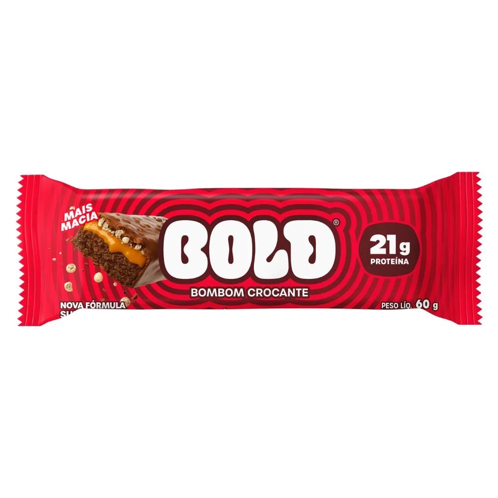 Barra De Proteína Bold Bombom Crocante 60g — foto do produto em fundo branco