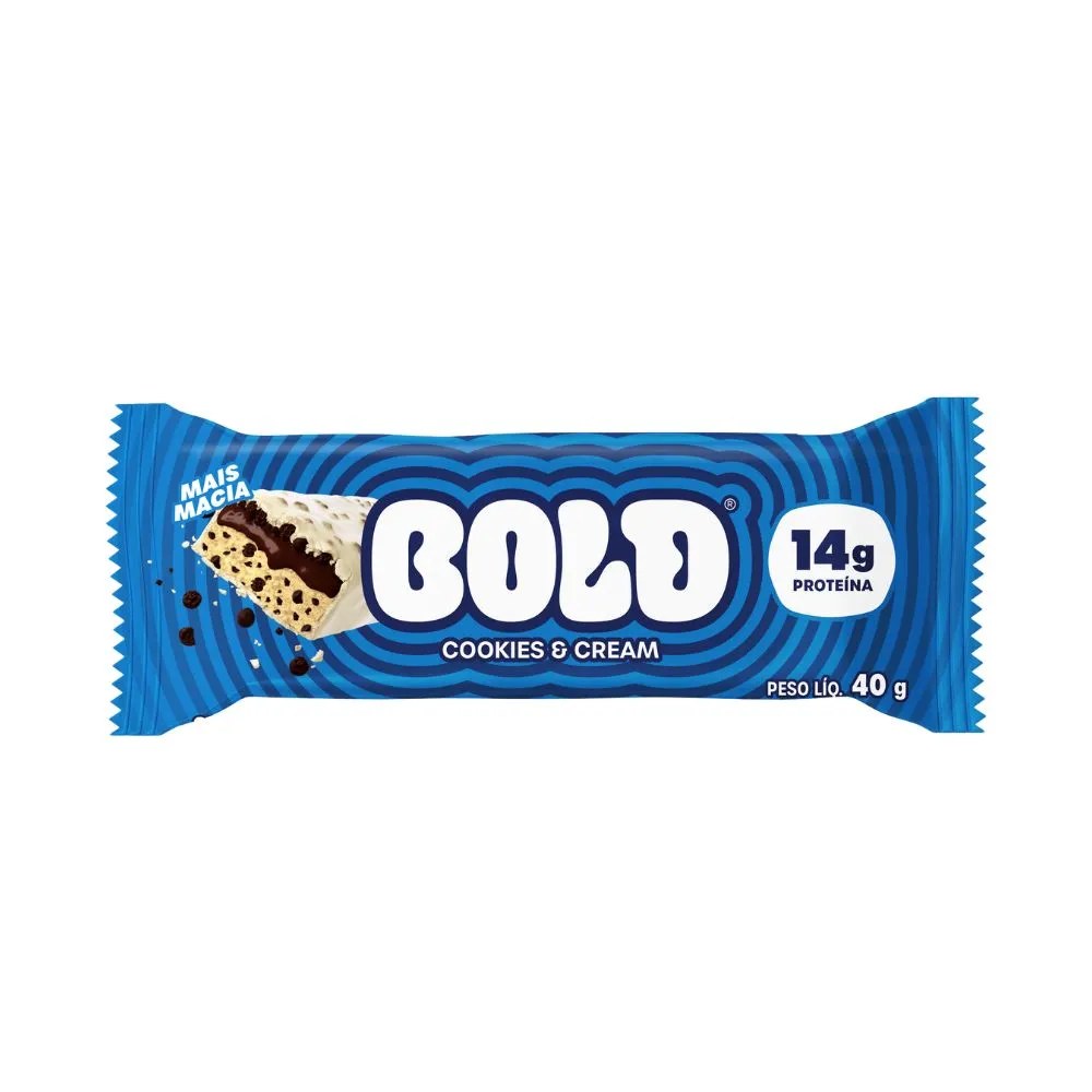 Barra De Proteina Bold Cookies E Cream 40gr — foto do produto em fundo branco
