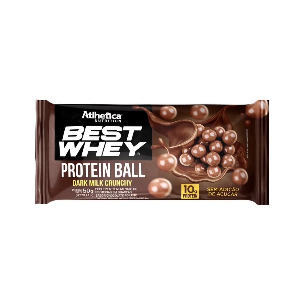 Best Whey Protein Ball Dark Milk Crunchy Atlhetica Nutrition 50g — foto do produto em fundo branco