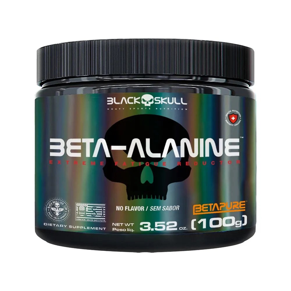 Black Skull Beta Alanina 100gr Sem Sabor — foto do produto em fundo branco