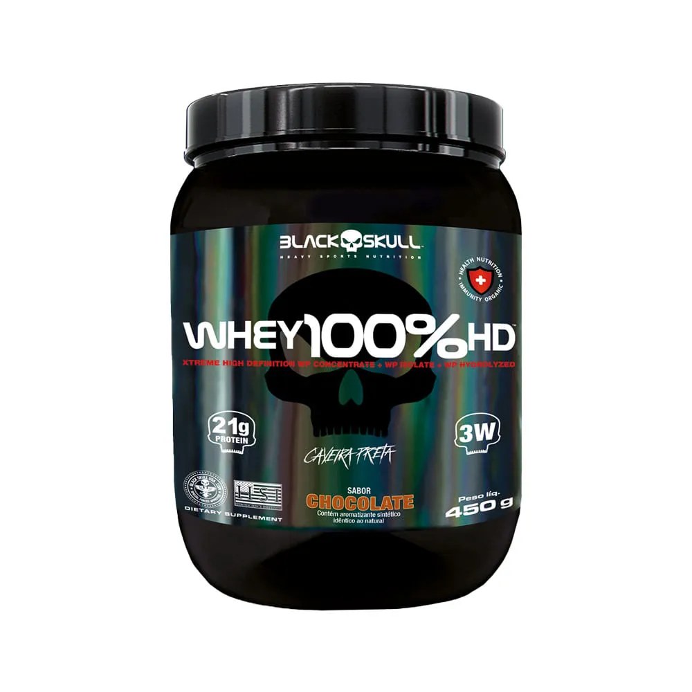 Black Whey 100% Hd 450gr Chocolate — foto do produto em fundo branco