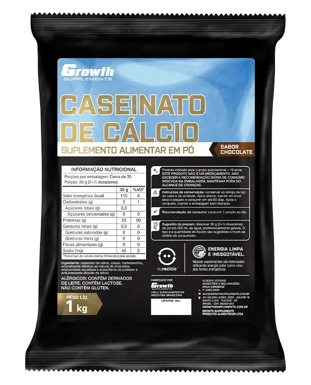 Caseinato de Cálcio 1kg — foto do produto em fundo branco