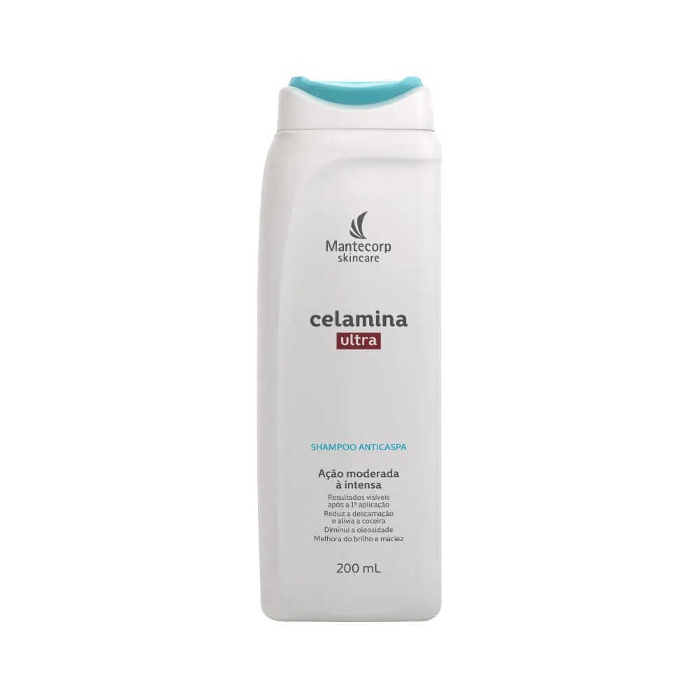 Celamina Ultra Shampoo Anticaspa 200ml — foto do produto em fundo branco