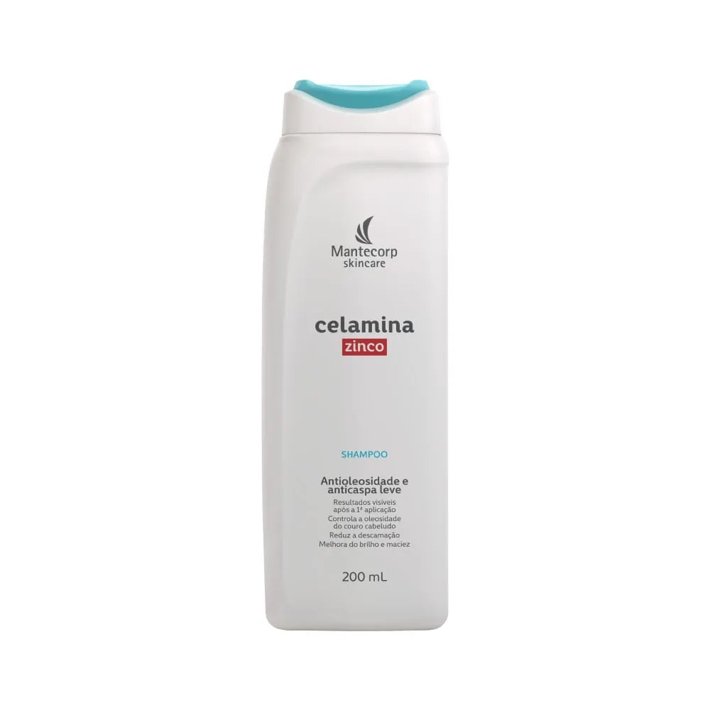 Celamina Zinco Shampoo Anticaspa 200ml — foto do produto em fundo branco