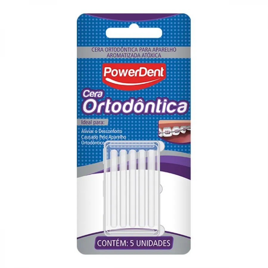 Cera Ortodôntica Powerdent Com 5 Unidades — foto do produto em fundo branco