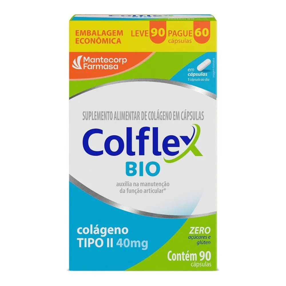Colágeno Colflex Bio Tipo Ii 90 Cápsulas — foto do produto em fundo branco
