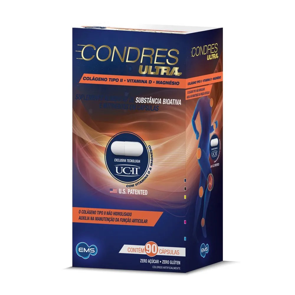 Colágeno Tipo 2 Condres Ultra 90 Cápsulas — foto do produto em fundo branco