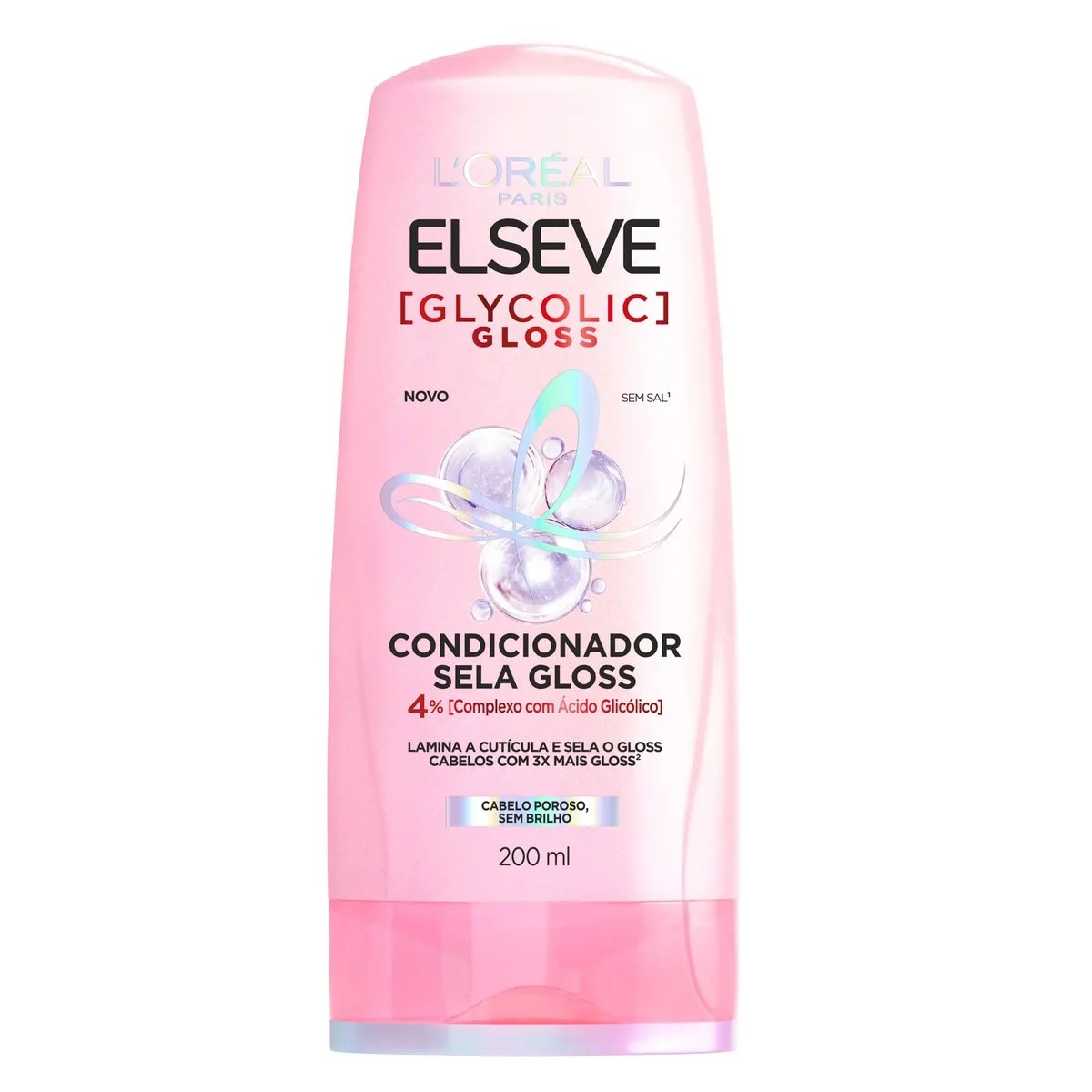 Condicionador Elseve 200ml Glycolic Gloss — foto do produto em fundo branco