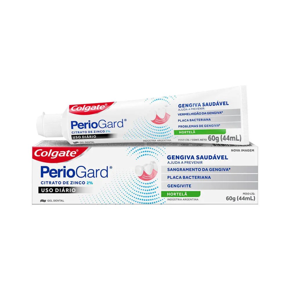 Creme Dental Colgate Periogard 60gr Zinco Hortela — foto do produto em fundo branco