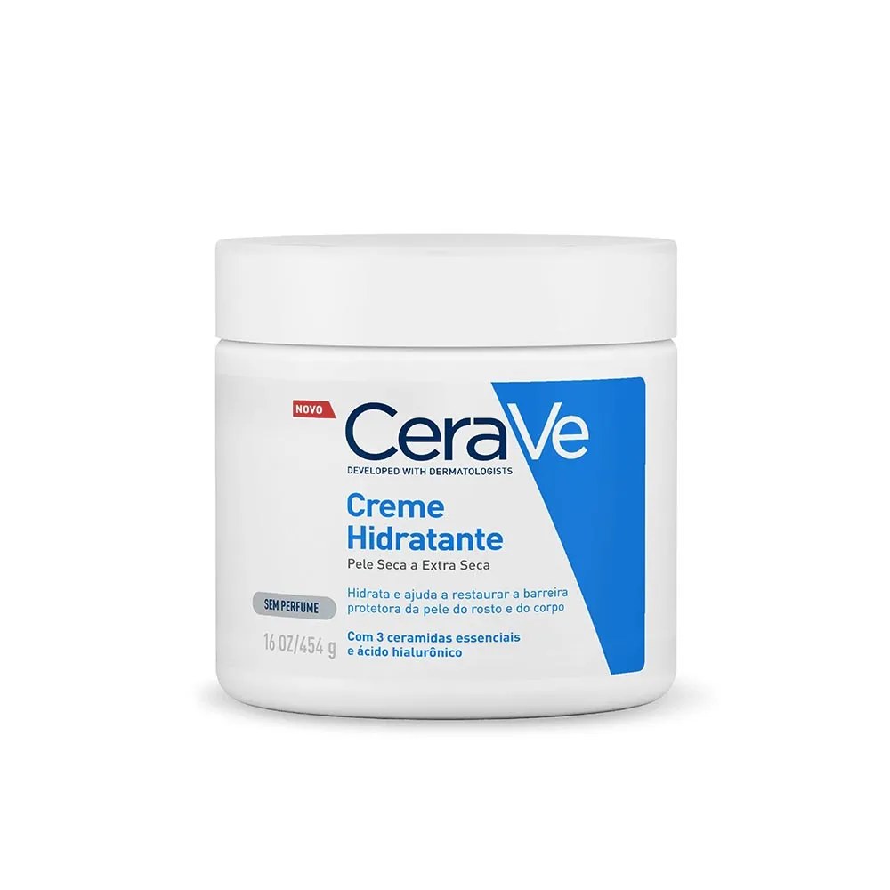 Creme Hidratante Corporal Cerave Pele Seca Ácido Hialurônico Ceramidas 454g — foto do produto em fundo branco