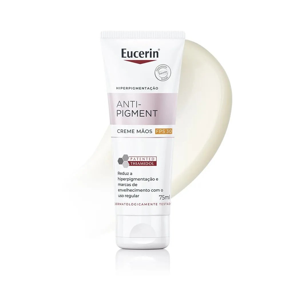 Creme Para Mãos Eucerin Anti-pigment Clareador De Manchas Fps 30 75ml — foto do produto em fundo branco
