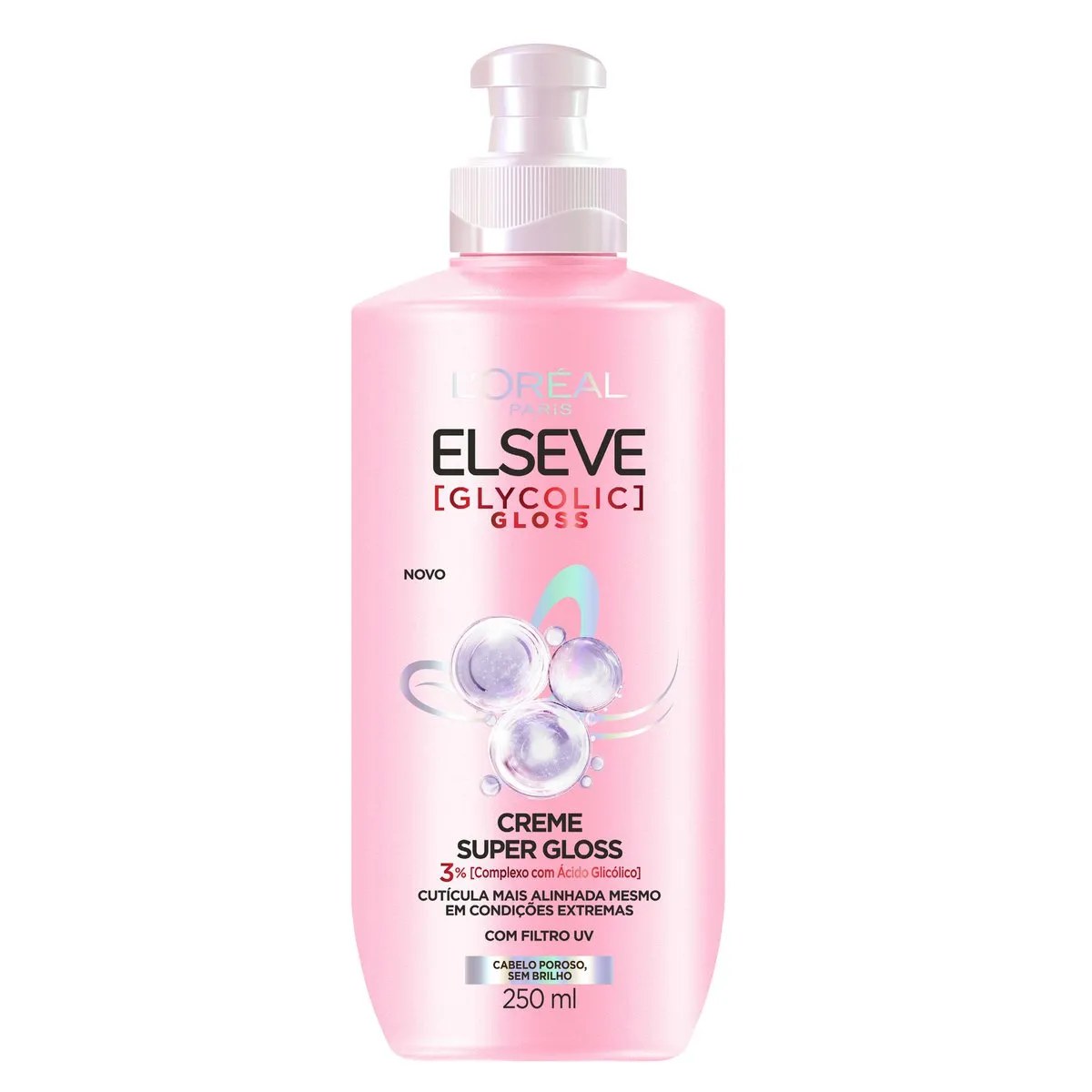 Creme Para Pentear Elseve 250ml Glycolic Gloss — foto do produto em fundo branco