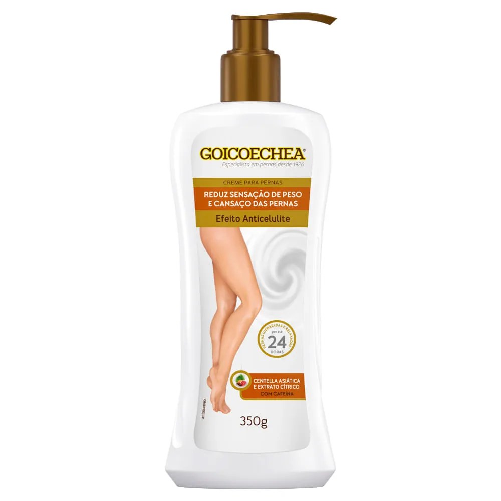 Creme Para Pernas Efeito Anticelulite Centella Asiática E Extrato Cítrico Goicoechea 350g — foto do produto em fundo branco