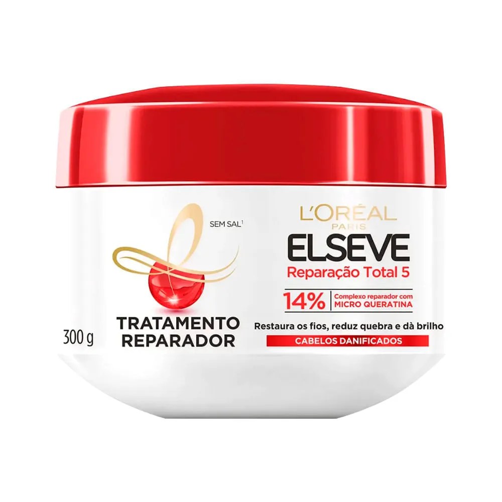 Creme Para Tratamento Elseve 300gr Reparacao Total 5 — foto do produto em fundo branco