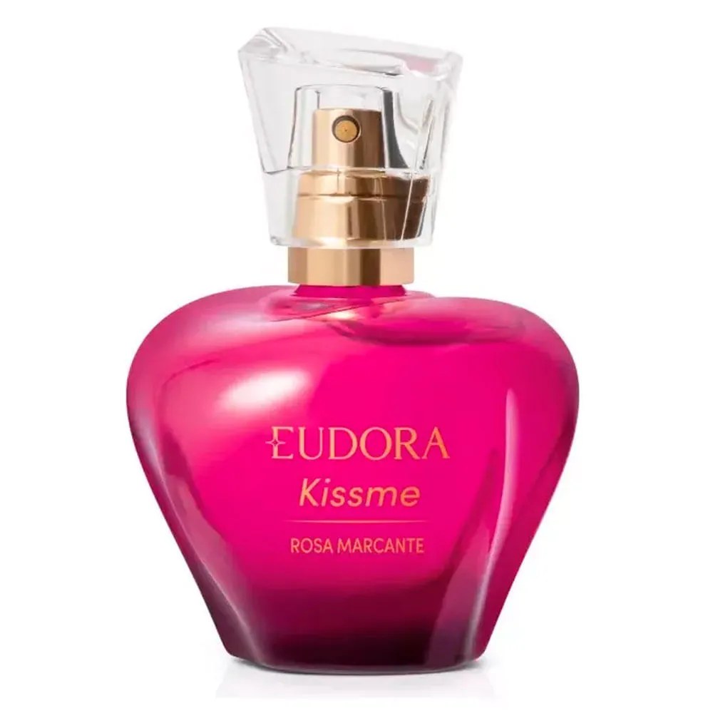 Deo Colonia Feminina Eudora Kiss Me 50ml Rosa Marcante — foto do produto em fundo branco