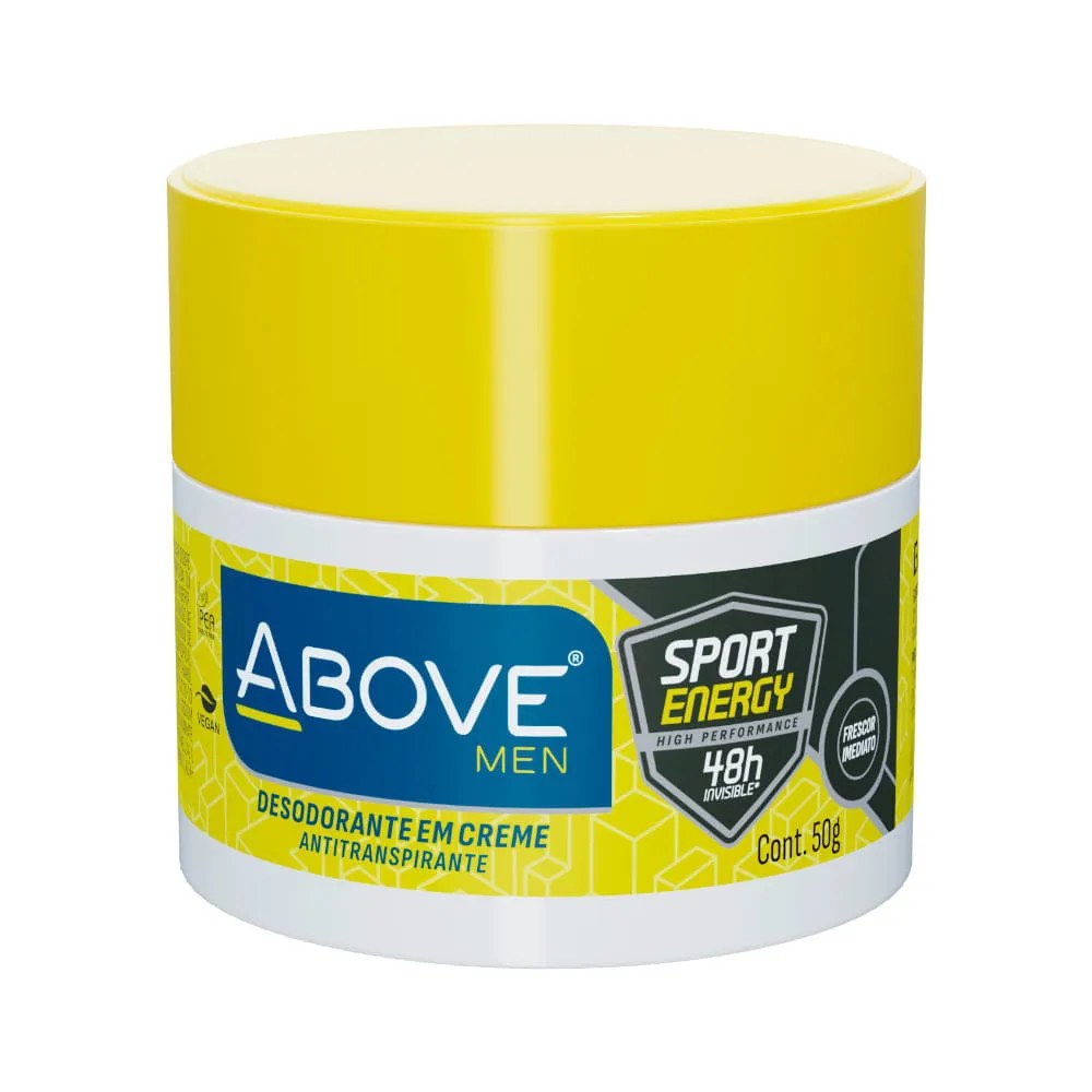 Desodorante Above Masculino Sport Energy 50gr Creme — foto do produto em fundo branco