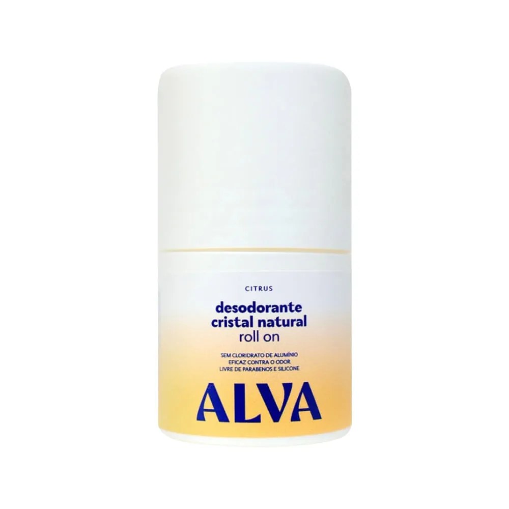 Desodorante Cristal Natural Alva Roll On Citrus 50ml — foto do produto em fundo branco