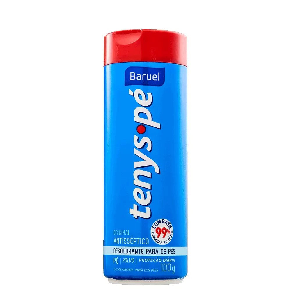 Desodorante Em Pó Para Pés Tenys Pé Baruel Original 100g — foto do produto em fundo branco