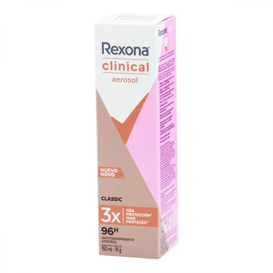 Desodorante Feminino Rexona Clinical Classic 150ml — foto do produto em fundo branco