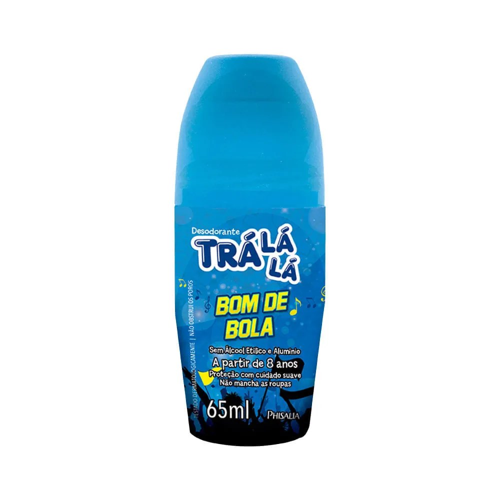Desodorante Tra La La Kids 65ml Roll On Bom De Bola — foto do produto em fundo branco