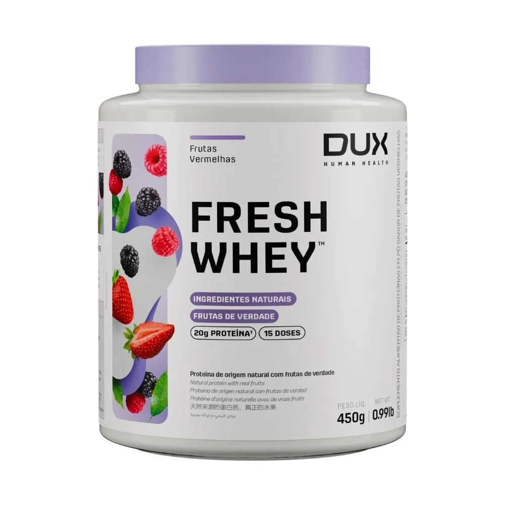 Dux Fresh Whey 450gr Frutas Vermelhas — foto do produto em fundo branco