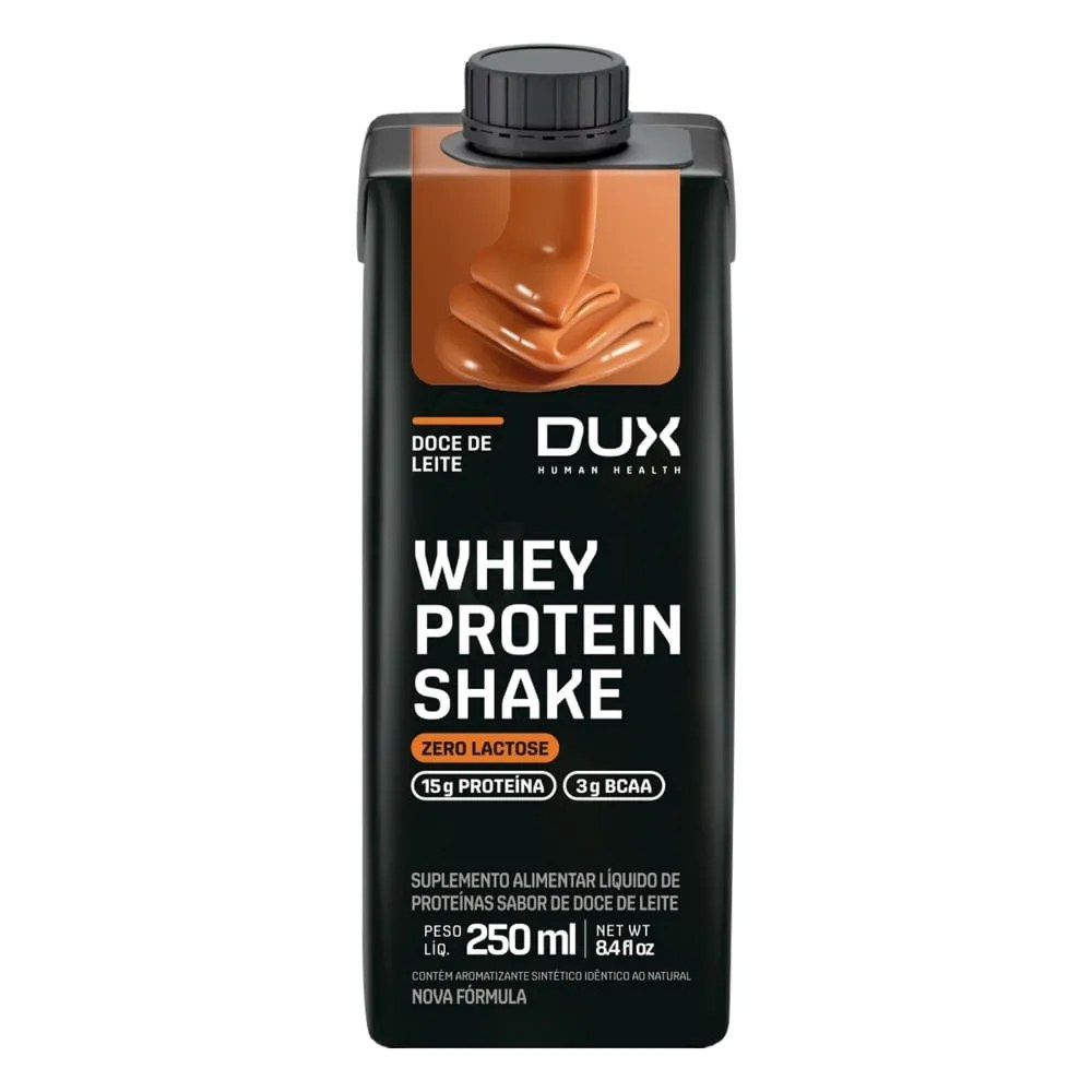 Dux Whey Protein Shake 15g Doce De Leite 250ml — foto do produto em fundo branco