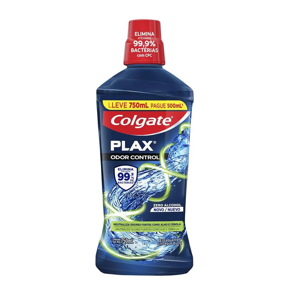 Enxaguante Bucal Colgate Plax Odor Control 750m — foto do produto em fundo branco