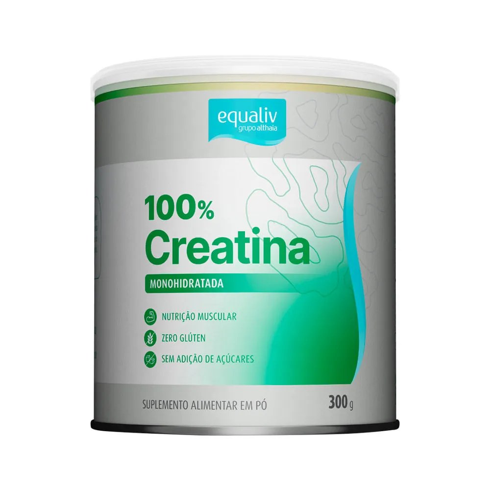 Equaliv 100% Creatina Monohidratada 300gr — foto do produto em fundo branco