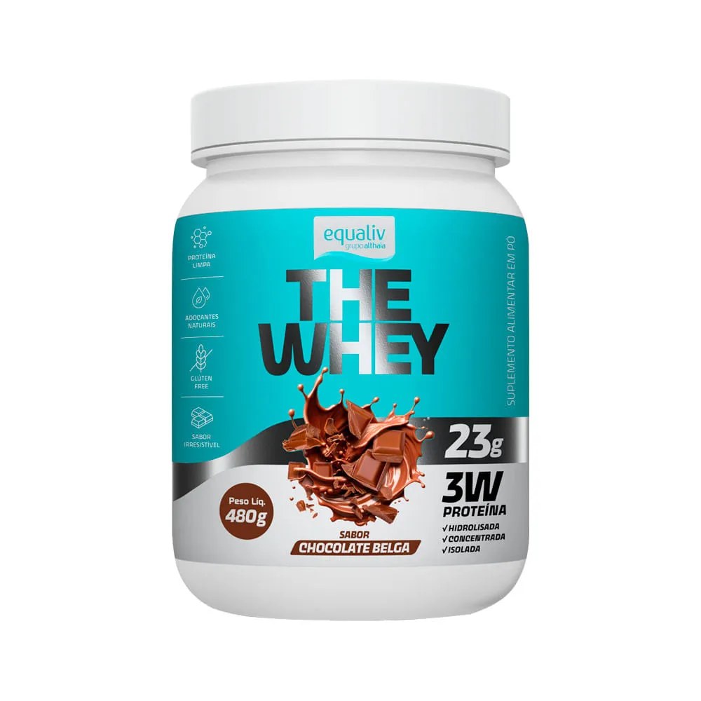 Equaliv The Whey Chocolate Belga 480gr — foto do produto em fundo branco
