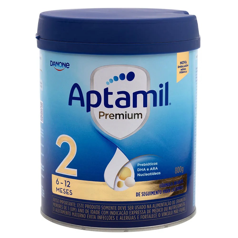 Fórmula Infantil Aptamil Premium 2 800g 6-12 Meses — foto do produto em fundo branco