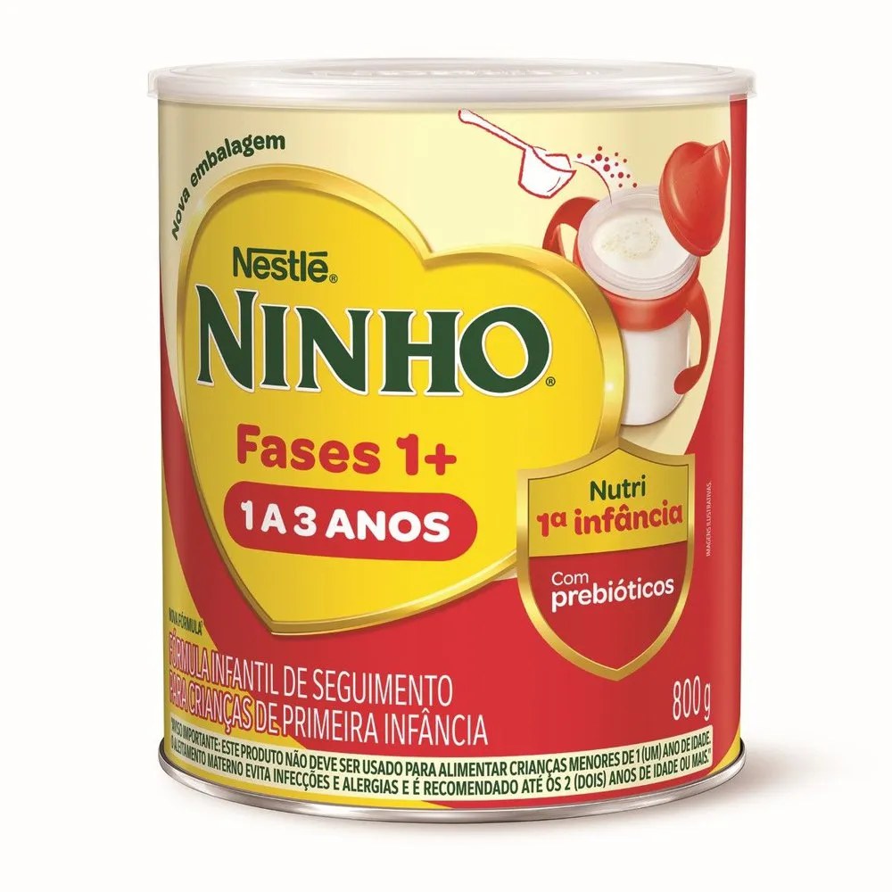 Formula Infantil Ninho Fases 1+ Primeira Infancia 1 A 3 Anos 800g — foto do produto em fundo branco