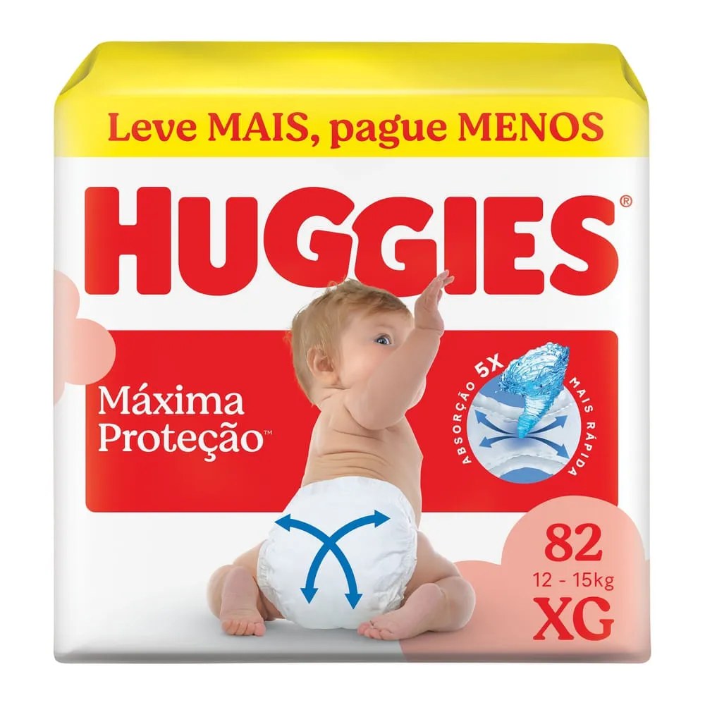 Fralda Huggies Xg Máxima Proteção 82 Unidades — foto do produto em fundo branco