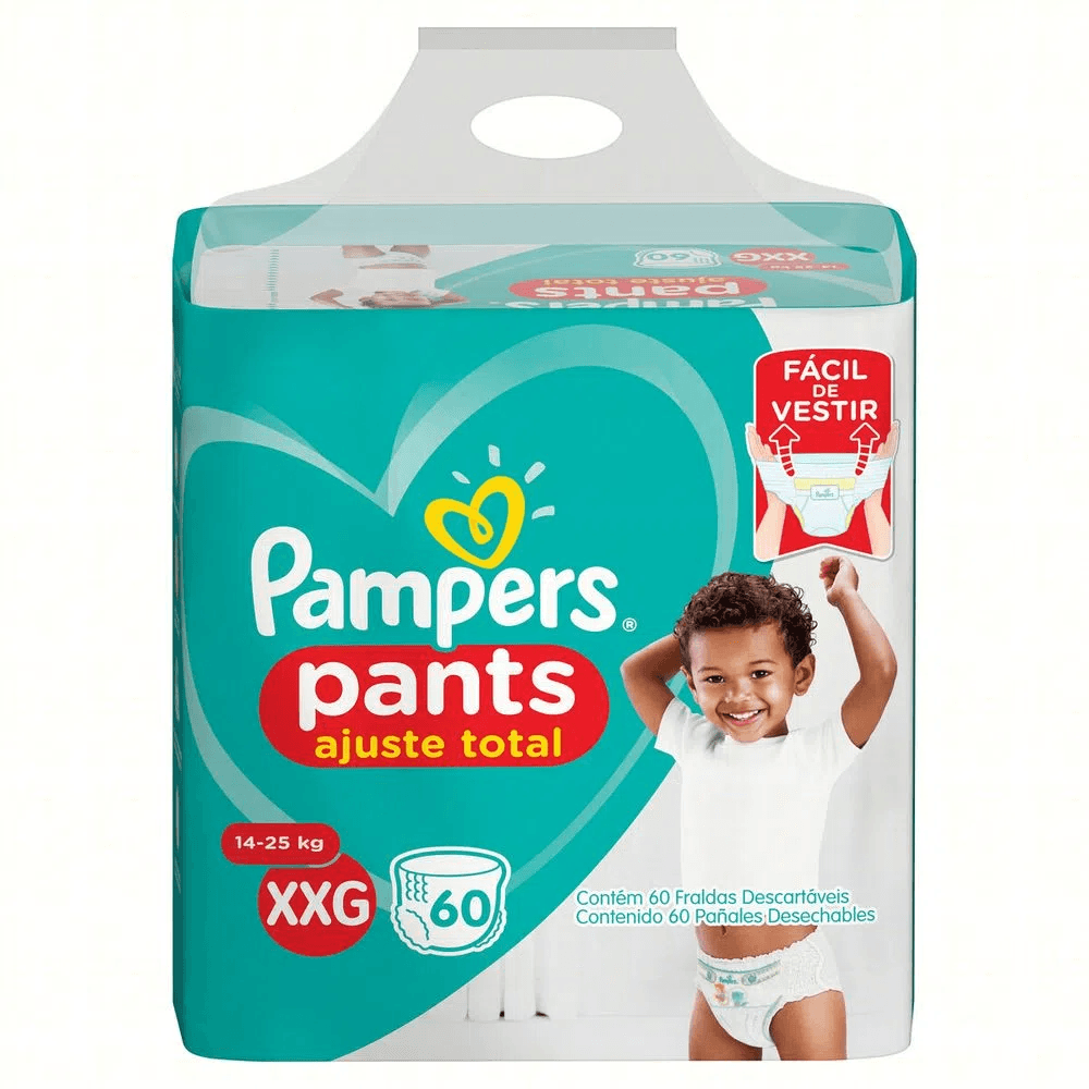 Fralda Pampers Pants Com 60 Tamanho Xxg — foto do produto em fundo branco