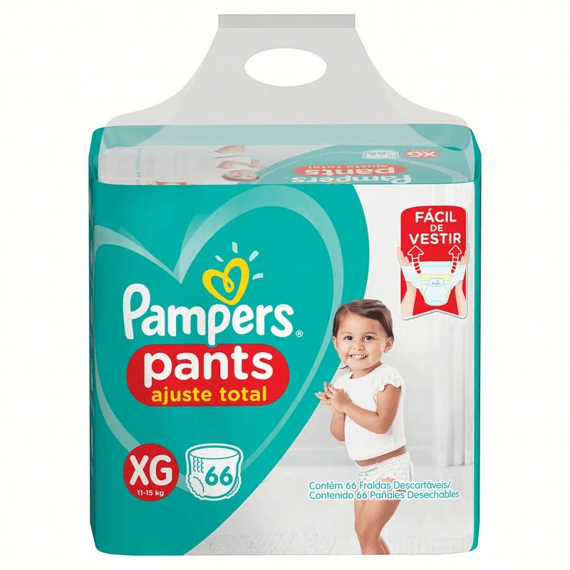 Fralda Pampers Pants Com 66 Tamanho Xg — foto do produto em fundo branco