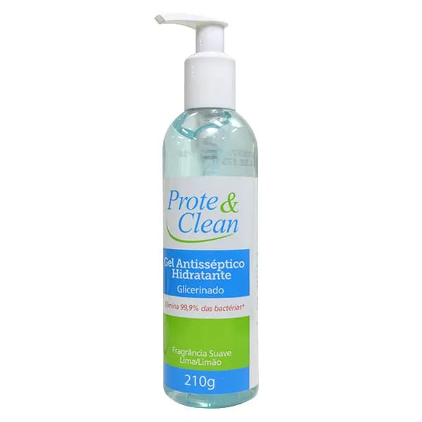 Gel Antisséptico Hidratante Prote E Clean Limão 210g — foto do produto em fundo branco