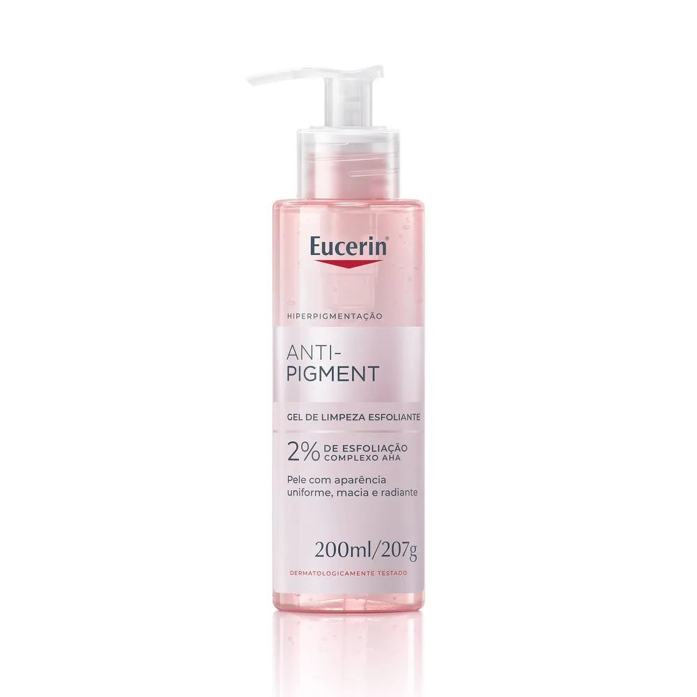Gel De Limpeza Esfoliante Facial E Corporal Eucerin Anti-pigment 200ml Esfoliação Suave Pele Uniforme — foto do produto em fundo branco