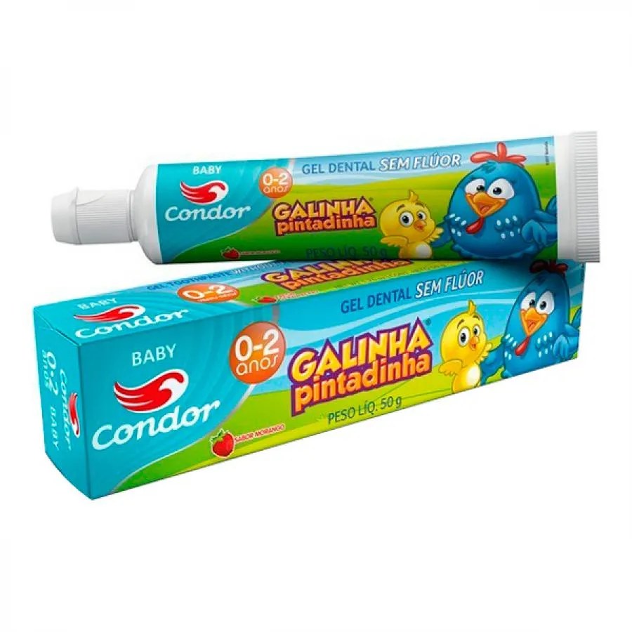 Gel Dental Condor Baby Galinha Pintadinha 50g — foto do produto em fundo branco