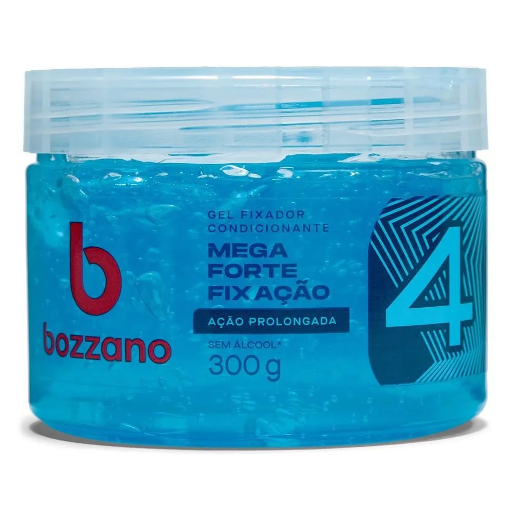 Gel Fixador Bozzano Ação Prolongada 4.mega Forte Fixação 300g — foto do produto em fundo branco