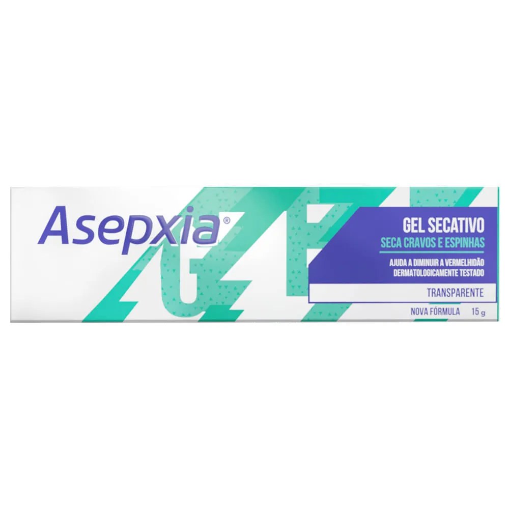 Gel Secativo Antiacne Seca Cravos E Espinhas Asepxia 15g — foto do produto em fundo branco