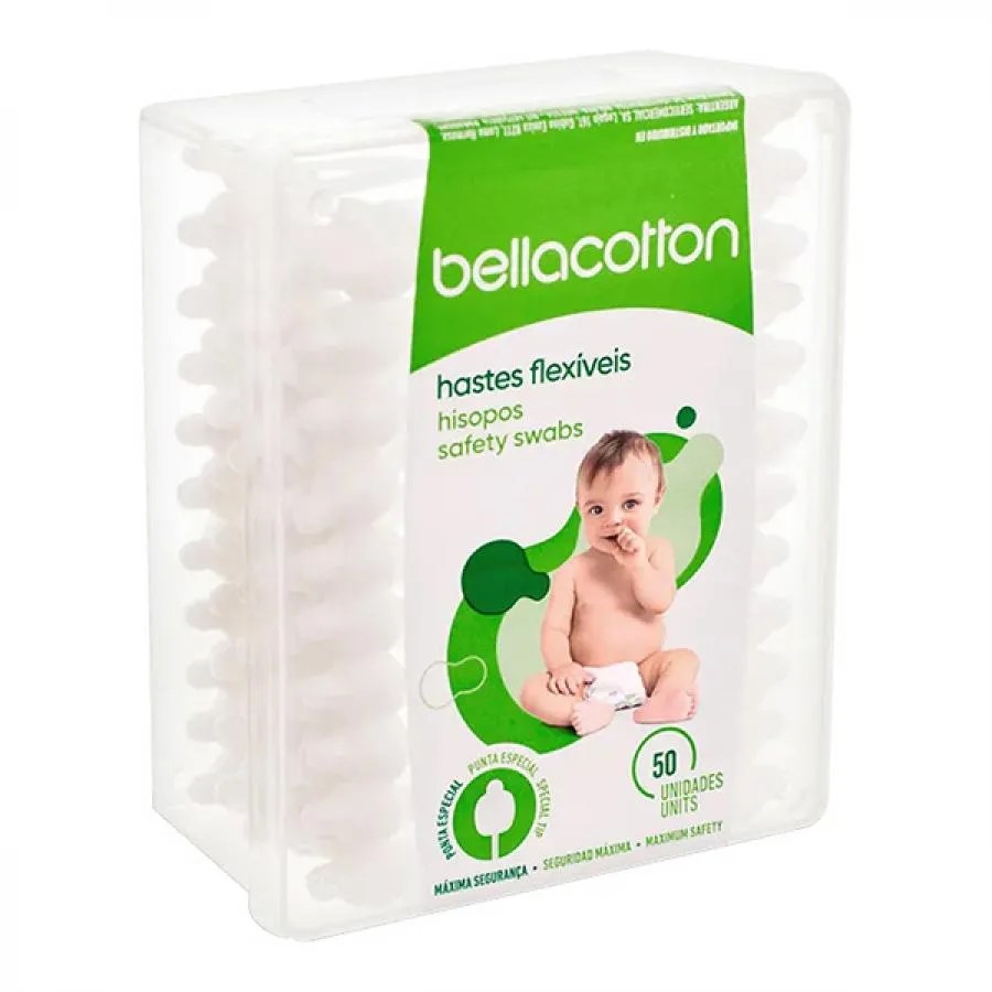 Hastes Flexíveis Bella Cotton Com 50 Unidades Baby — foto do produto em fundo branco