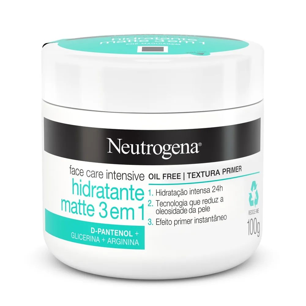 Hidratante Matte Facial Neutrogena Face Care Intensive 3 Em 1 - 100g — foto do produto em fundo branco