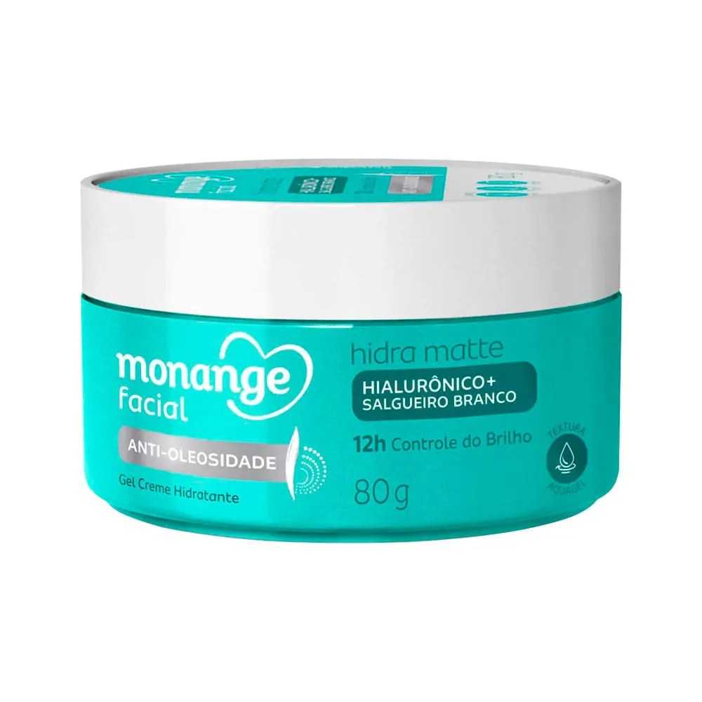 Hidratante Monange Facial 80gr Gel Creme Hidra Matte — foto do produto em fundo branco
