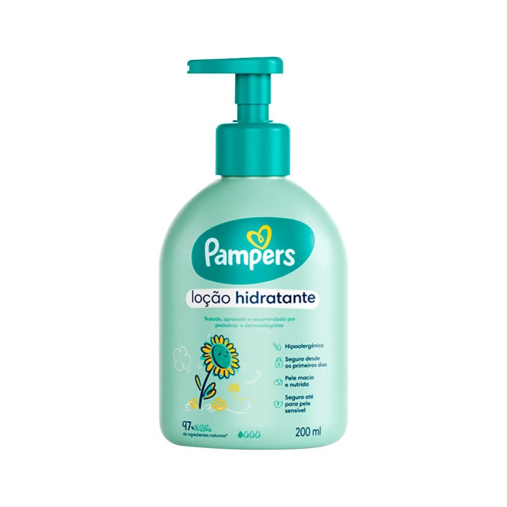 Hidratante Pampers 200ml Locao — foto do produto em fundo branco