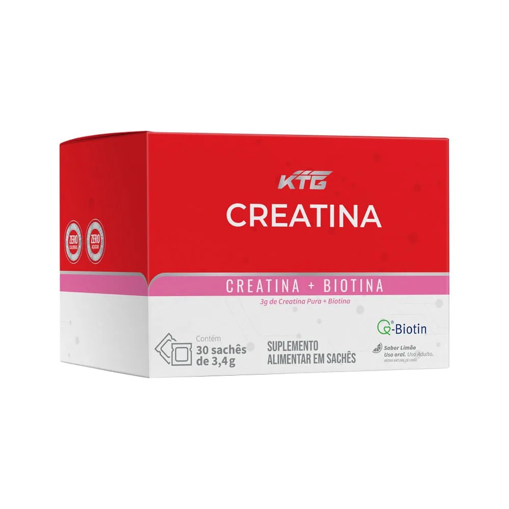 Katigua Creatina + Biotina Com 30x3,6gr Saches Sabor Limao — foto do produto em fundo branco